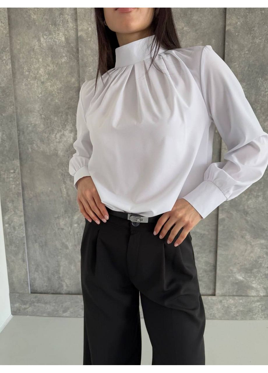 Белая классическая рубашка однотонная DK/DL Мода без кордонів