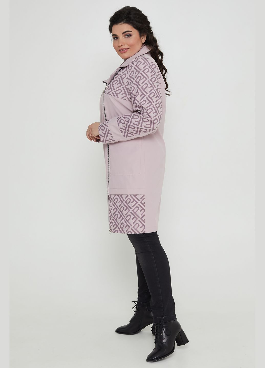 Лавандовое демисезонное Женский плащ свободного кроя из ткани "президент" на нейлоновой подкладке All Posa (ap101192p) A'll Posa