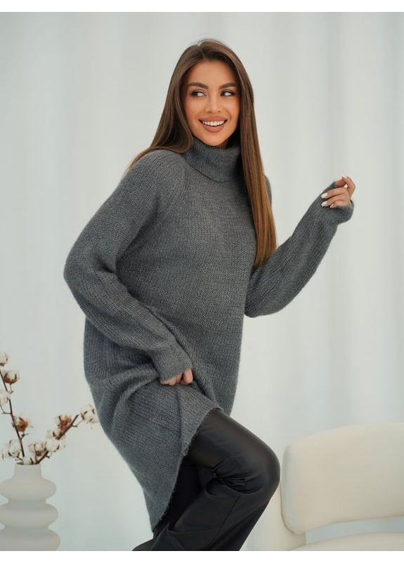 Темно-сіра сукня issa plus wn19-110 темно-сіра Magnet однотонна