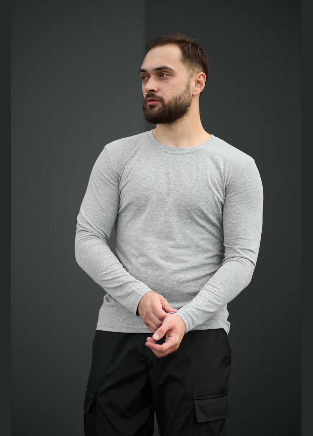 Лонгслів чоловічий базовий "Pulse" Vakko сірий