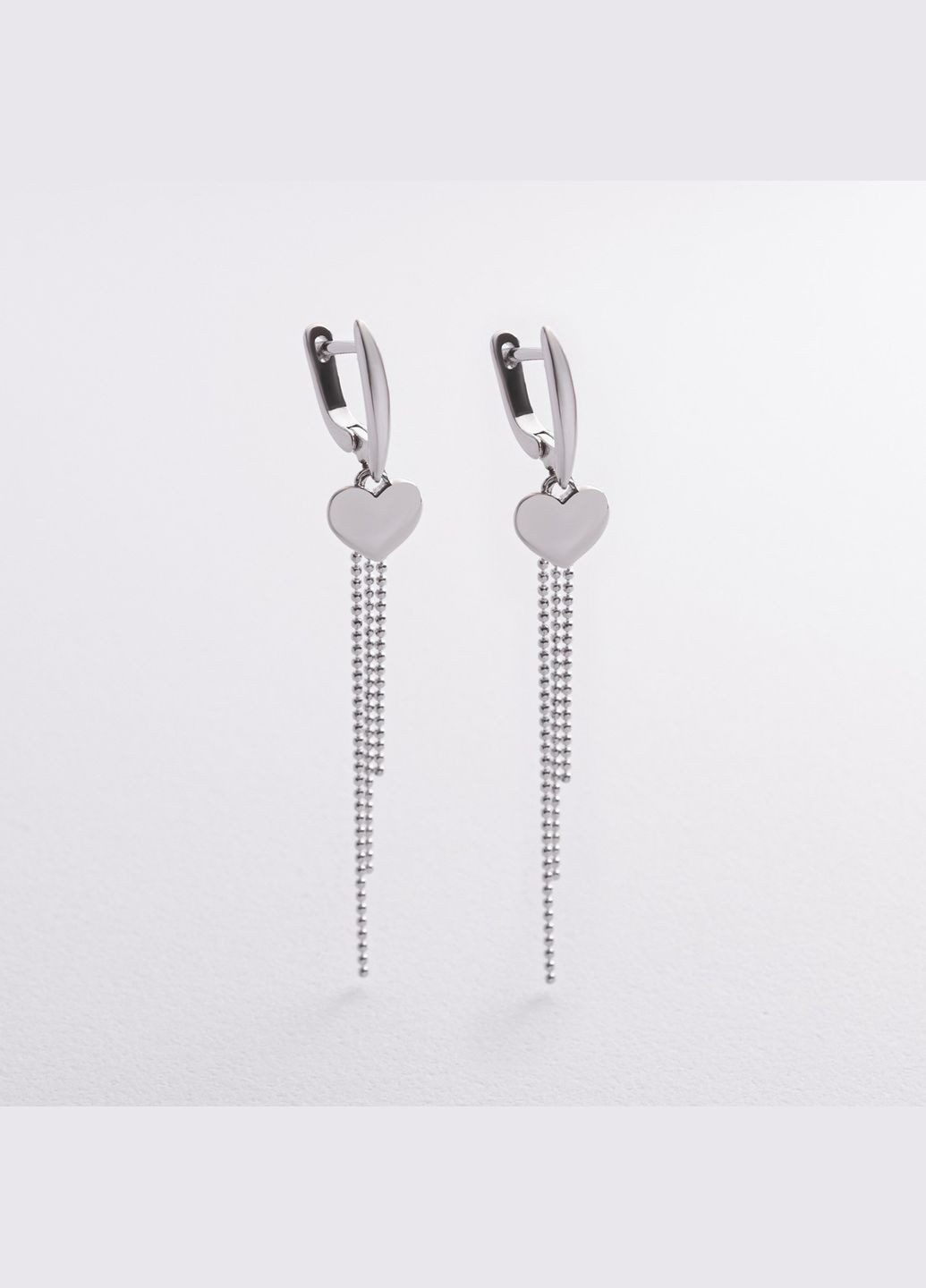 Висячі сережки Сердечки у сріблі 123485 Oniks (315697591)