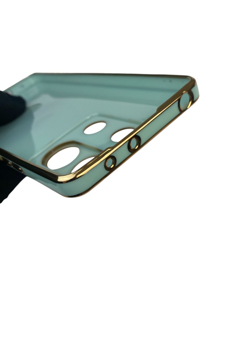 Чехол для Redmi Note 13 5G с кольцом-подставкой с золотой окантовкой на редми нот 13 бирюзовый gs1 Xiaomi (366231461)