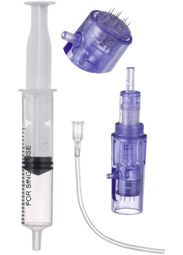 Картридж с 12 иглами для аквадермапена с подачей жидкости и шприцем DR (322456245)