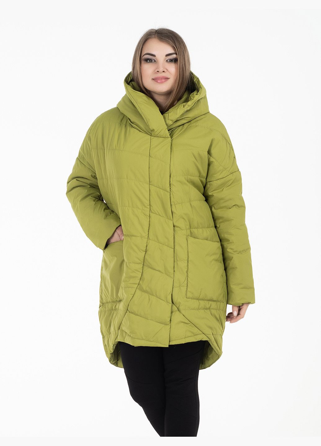 Оливкова демісезонна демісезонна куртка середньої довжини Welltre