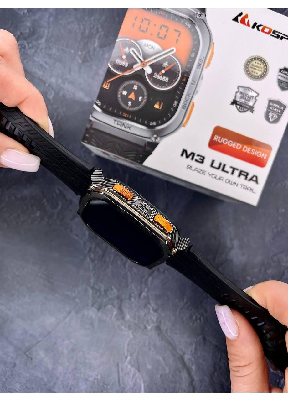 Умные смарт-часы противоударные TANK M3 ULTRA, Black Kospet (353497813)