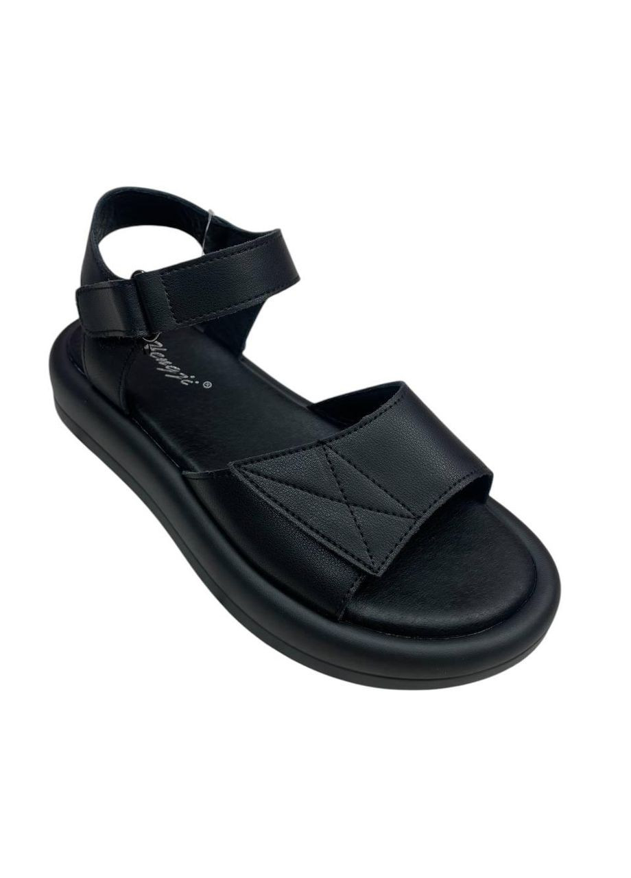 Черные женские босоножки на танкетке черные (g57-1) 41 Hengji