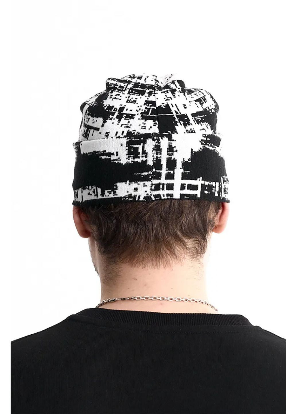 Шапка унисекс Noise черно-белая (лого белое) OGP (372736362)