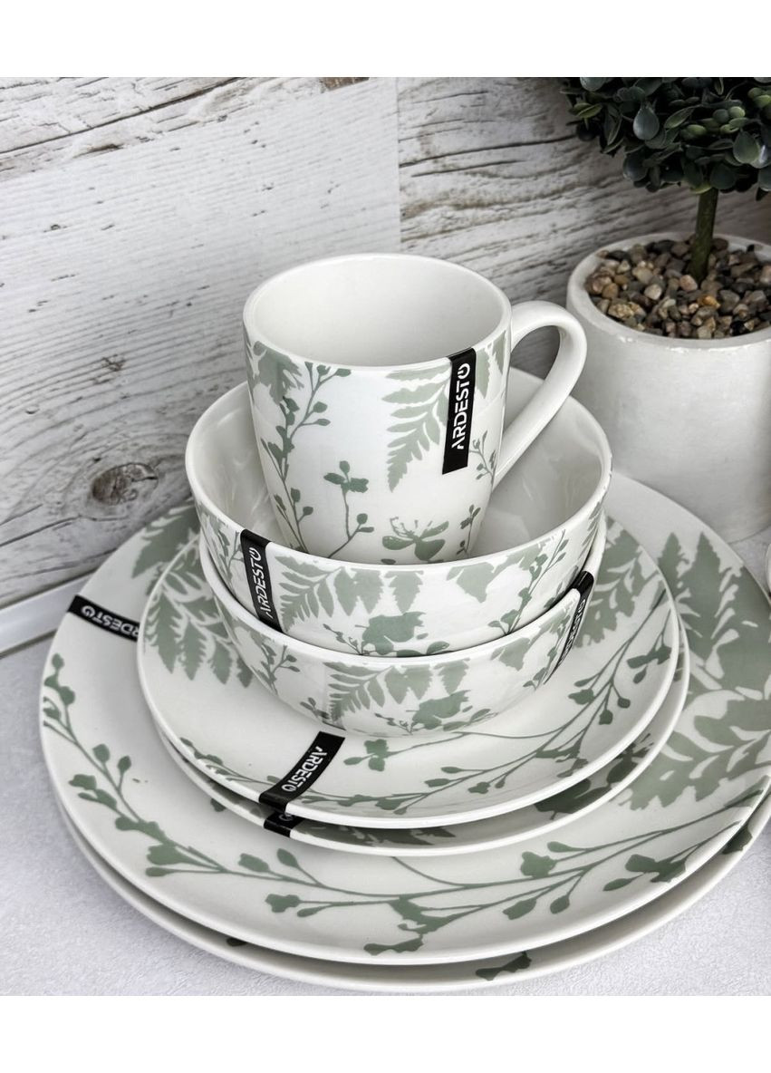 Сервіз столовий Capri AR0018CWG 18 предметів зелений Ardesto (349224889)