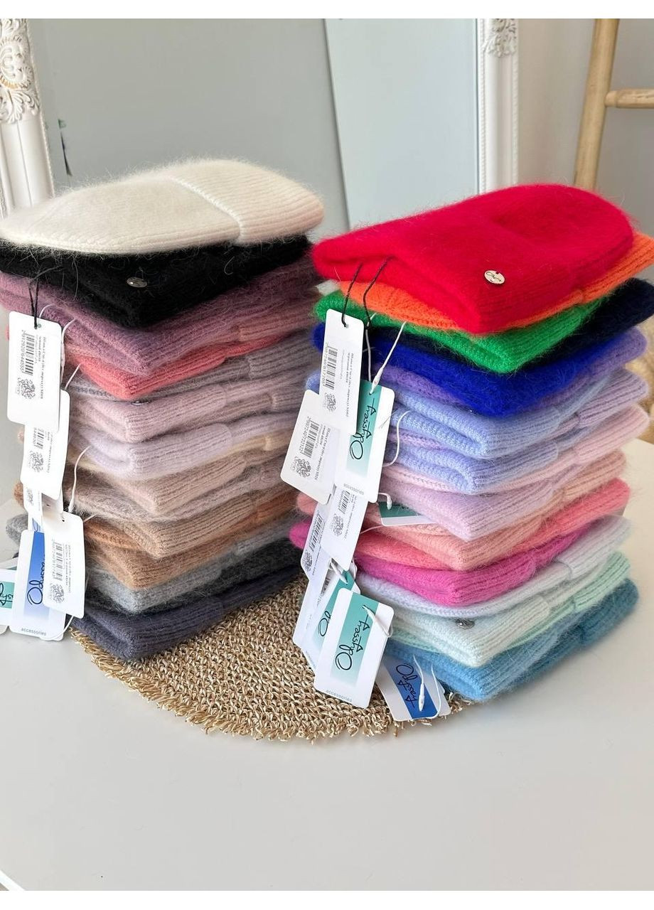 Шапочки тепленькі ангорові, мʼякі та дуже приємні на дотик, велика кількість кольорів No Brand (362917492)