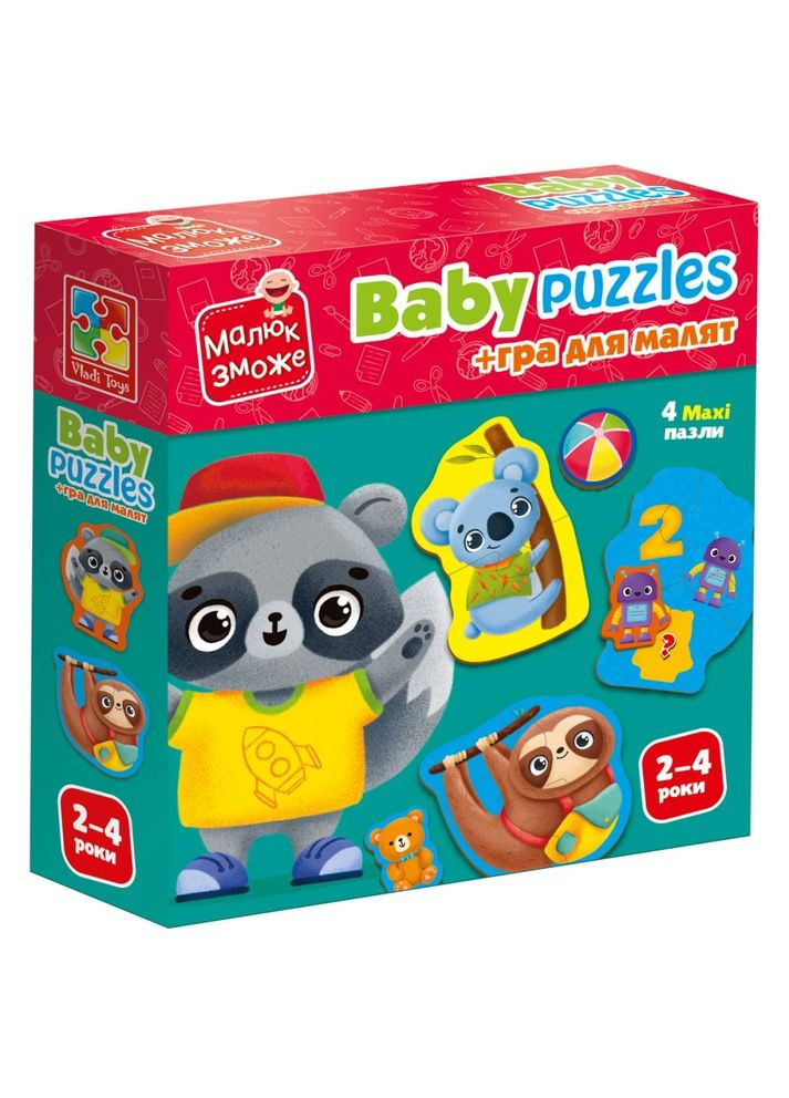 Гра розвиваюча з пазлами "Тварини. Іграшки" VT1722-27 Vladi toys (315965962)