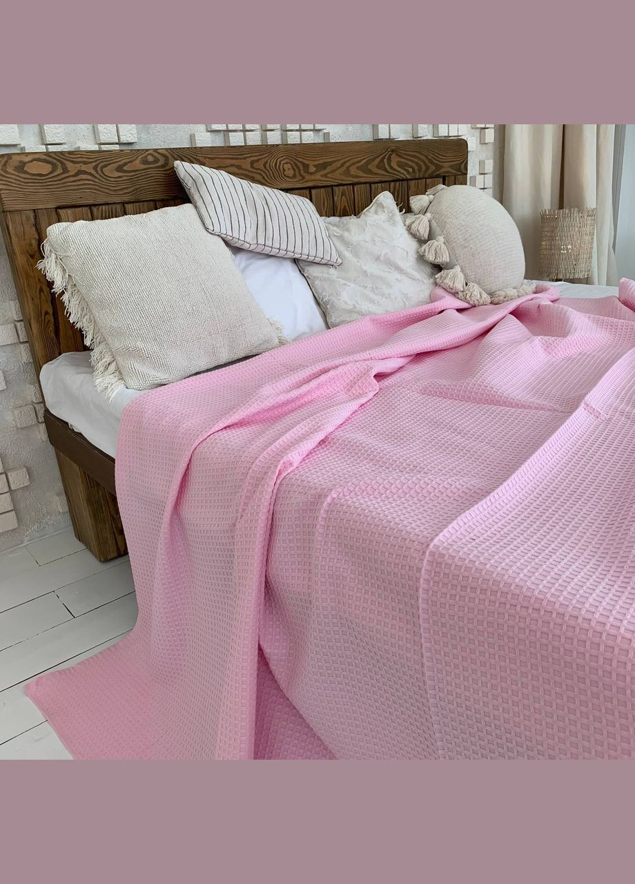 Вафельное покрывало евро макси Розовое (240*220) Glav Textile (297365333)