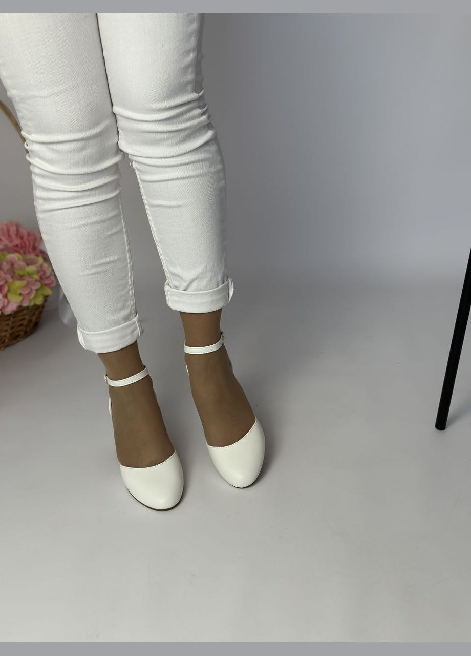 No Brand Святкові білі туфлі на зручних підборах з декором із страз туфлі-човники білий з штучна шкіра, — всесезон (322425322)