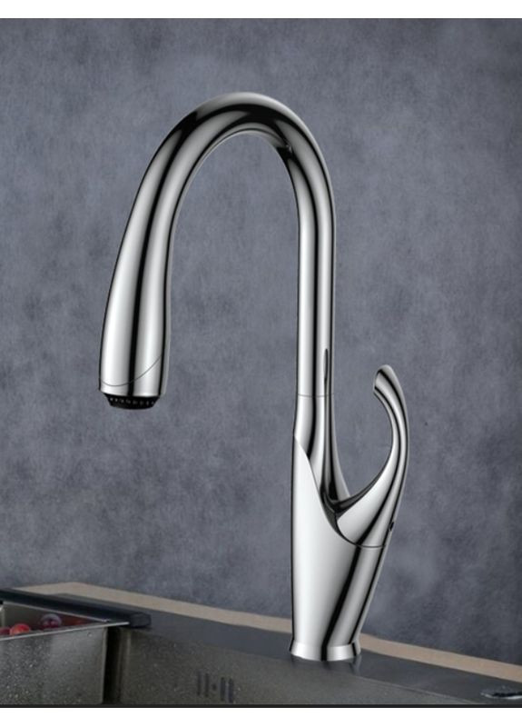 Одноважільний змішувач для кухні з висувним виливом "Лебідь" Nett SWH-435 (352730002)