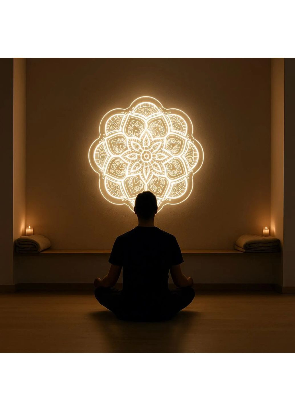 Неоновая вывеска Мандала Розовая 59 см NeonChic (367729349)