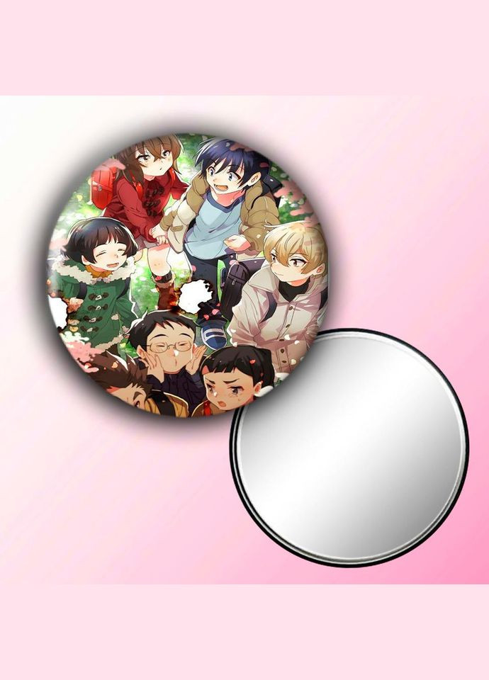 Зеркальце косметическое карманное Аниме Город, где нет только меня #0004 с рисунком круглый 56 мм No Brand (309153646)