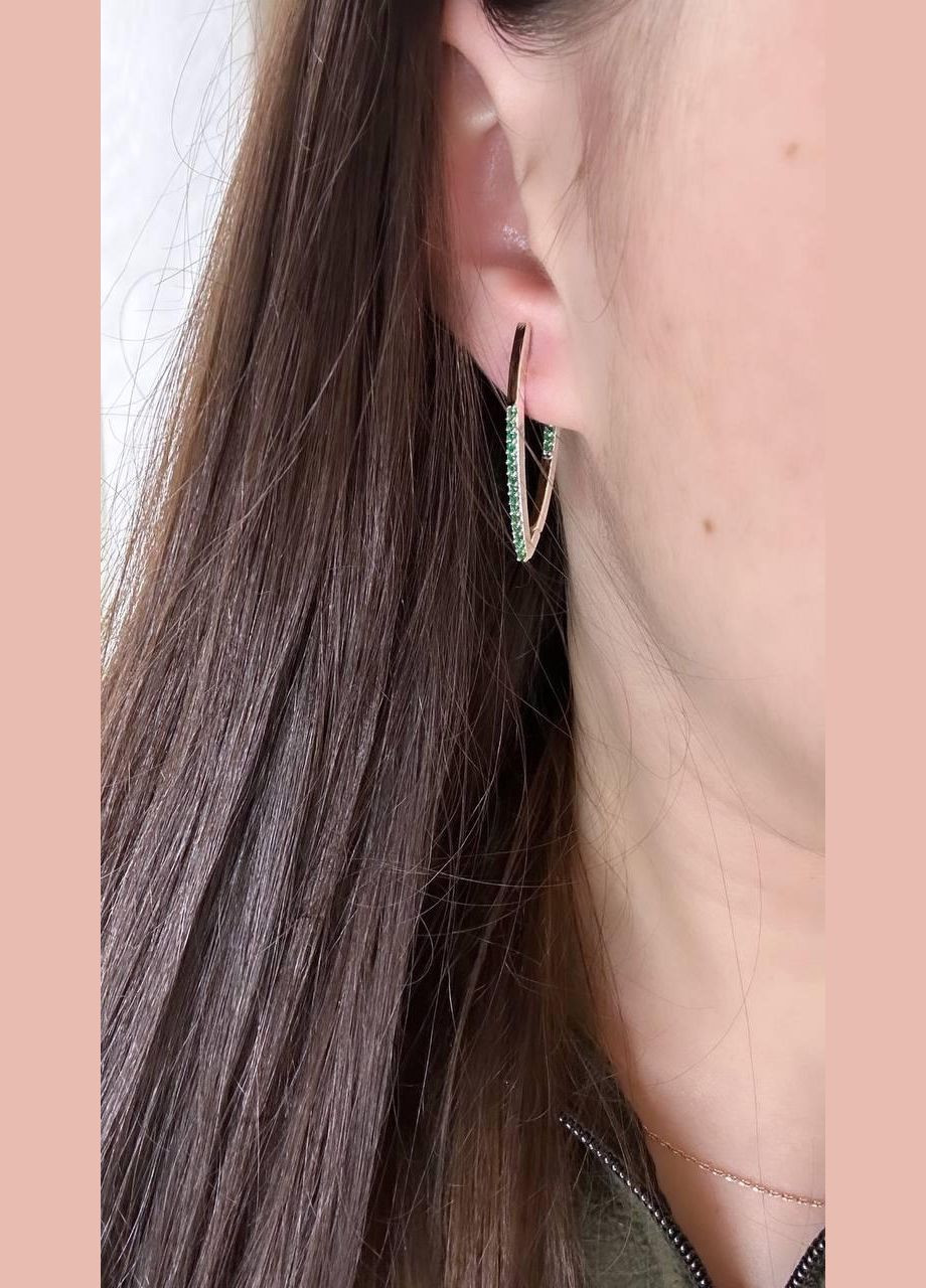 Комплект прикрас з срібла 925 проби з накладками золота 375 проба Аліса каблучка і сережки стріли No Brand (329999399)