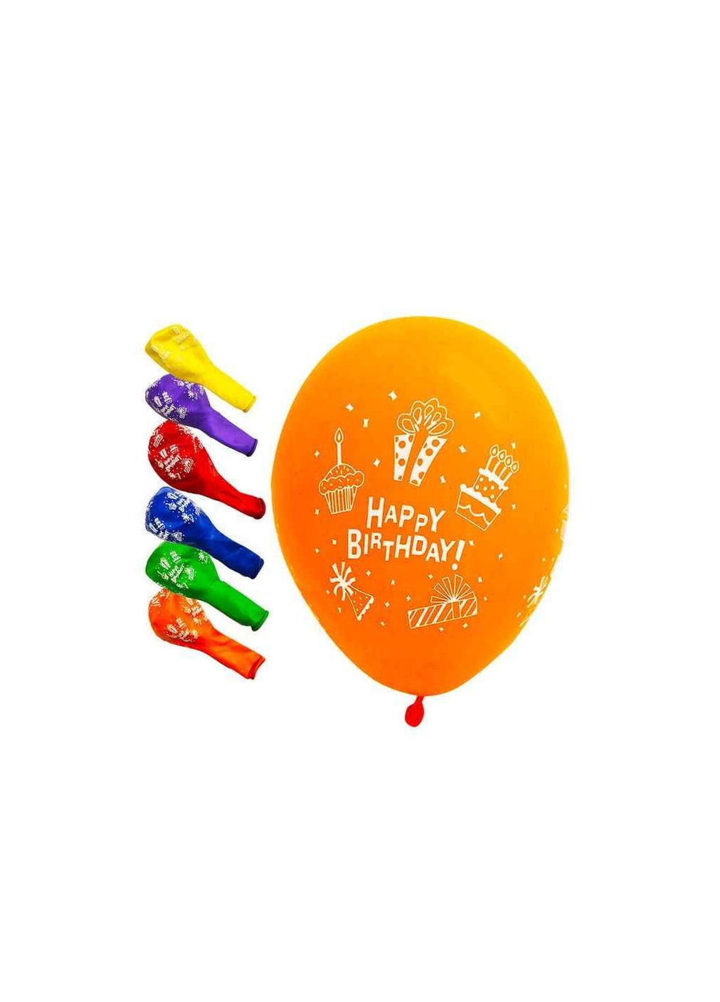 Кульки 12' (30 см) (10шт/уп) 5-стор. кексики PELICAN Happy Birthday (362715049)