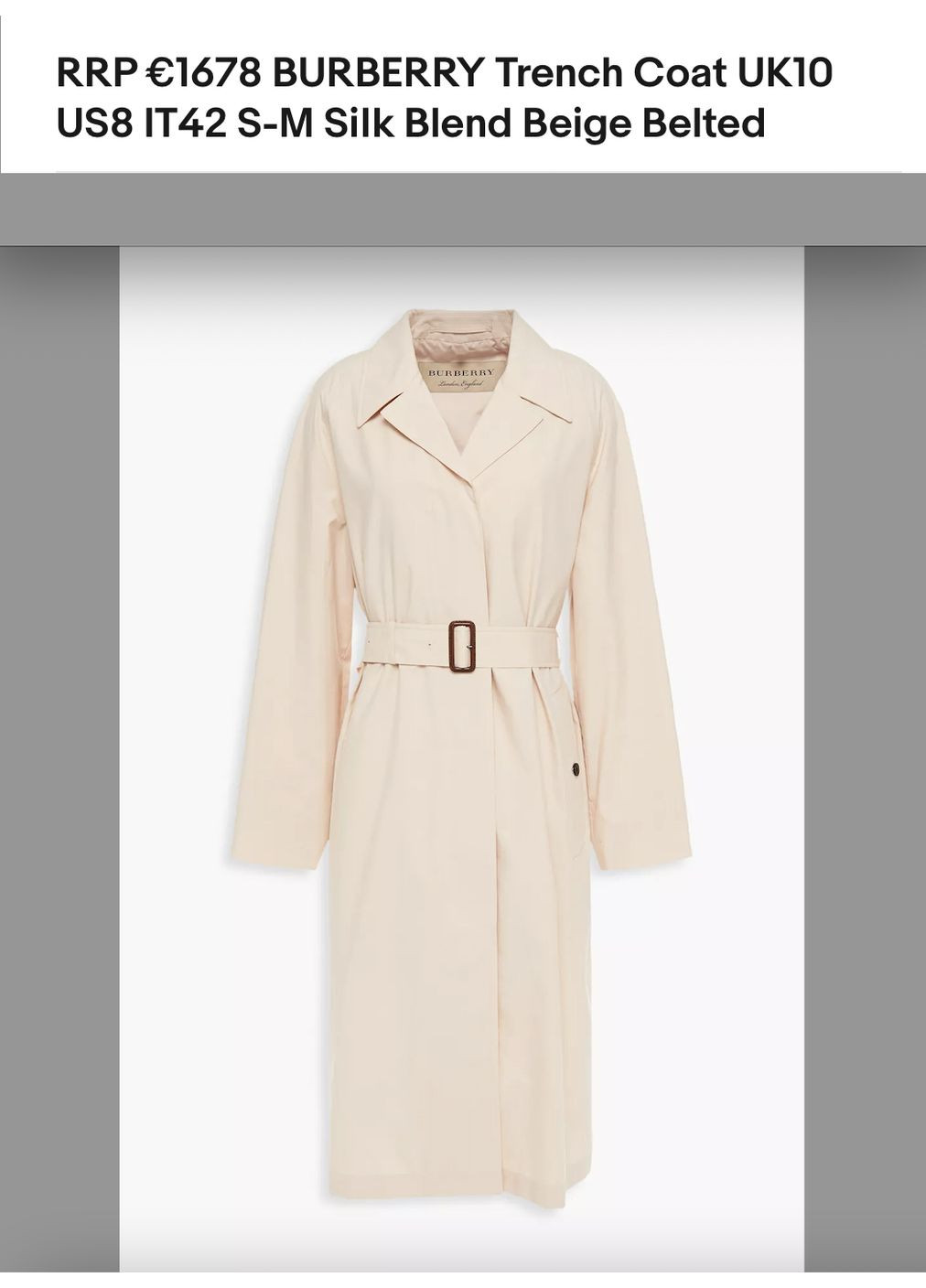Стильный тренч плащ S/M от Burberry тренчкот пряжка, на пуговицах демисезон (352528925)