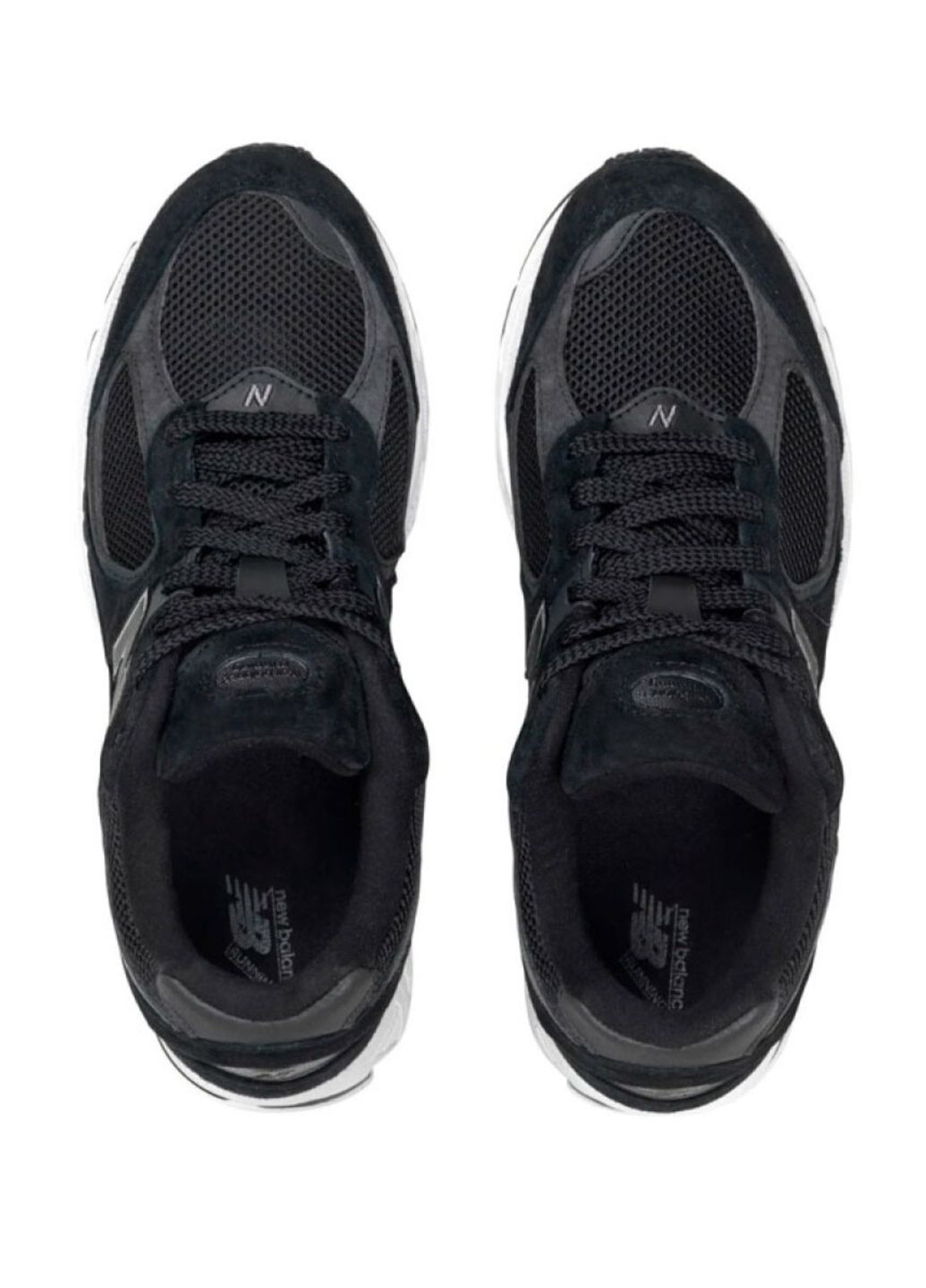 Белые всесезонные кроссовки мужские 2002r m2002rbk весна-лето замша текстиль сетка черные New Balance