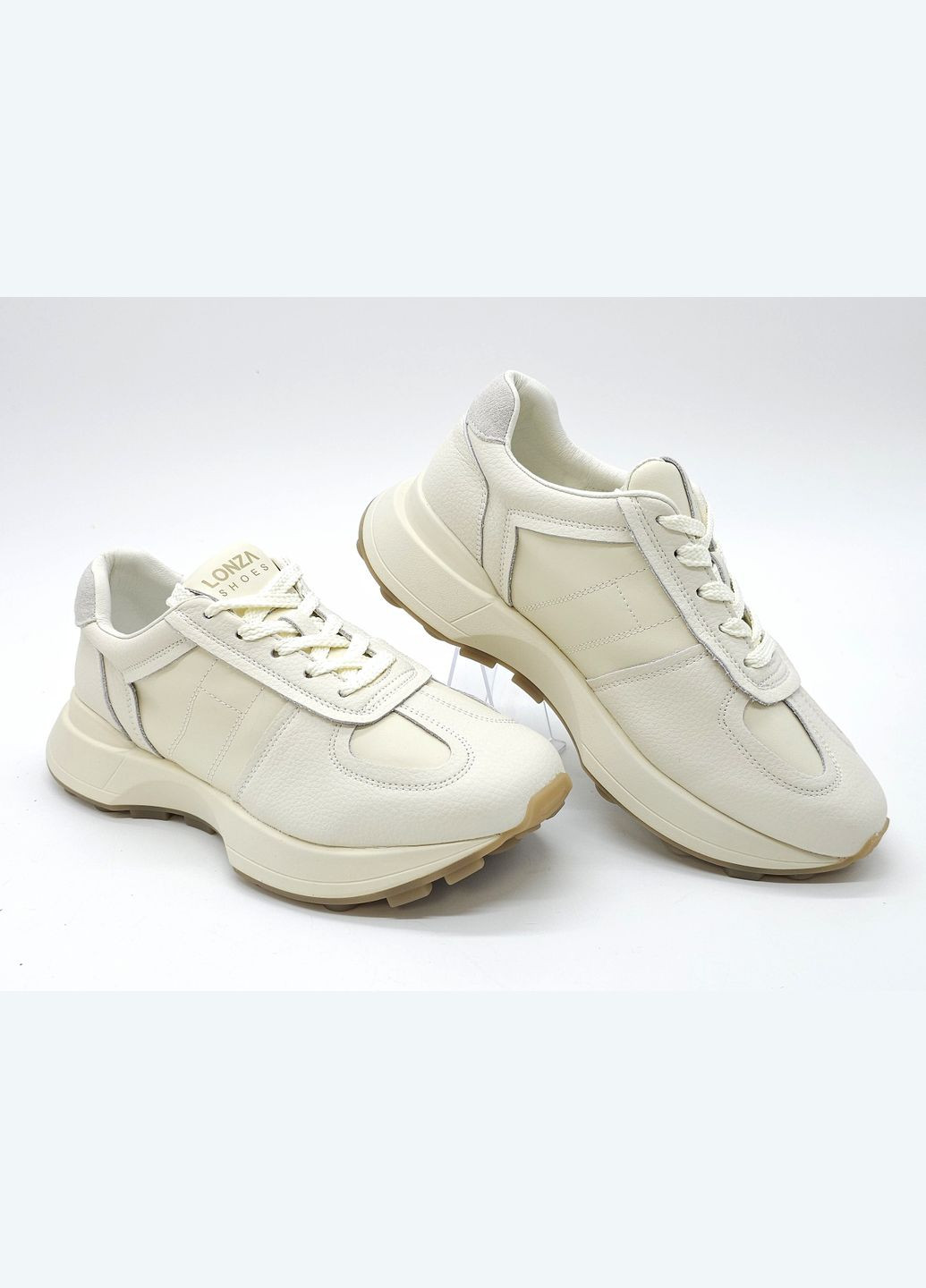 Білі всесезонні жіночі кросівки білі шкіряні l-12- 23,5 см 36(р) Lonza