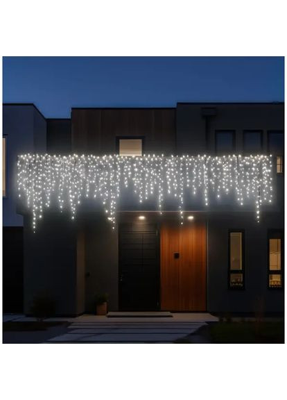 Уличная гирлянда Бахрома 25 м 405 LED черный провод для оформления праздников декоративное освещение Garlando (370432339)