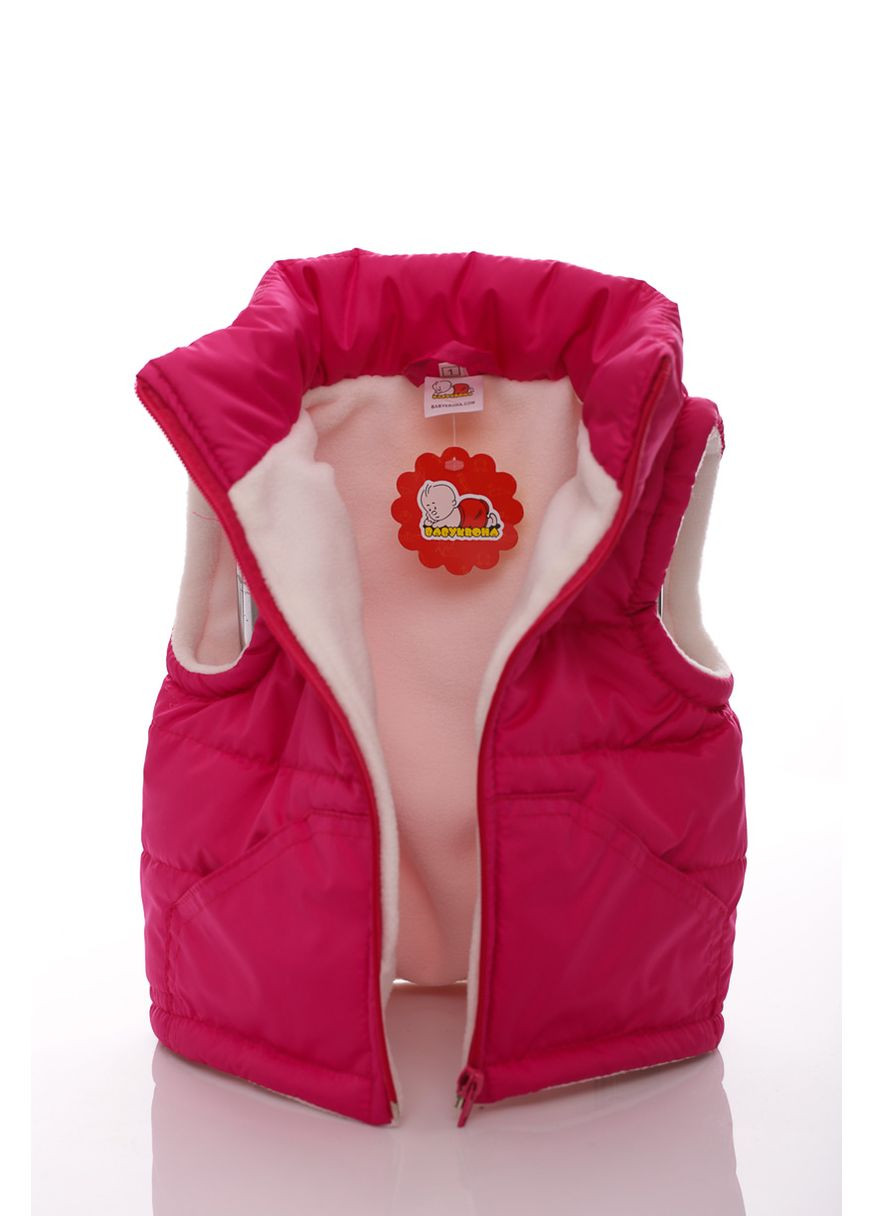 Жилетка на флісі для дівчинки з кишенями малинова 110 см (45023) BABYKROHA (297200795)