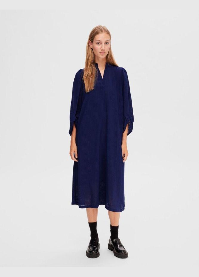 Темно-синя повсякденний, кежуал сукня жіноча Selected Femme в клітинку