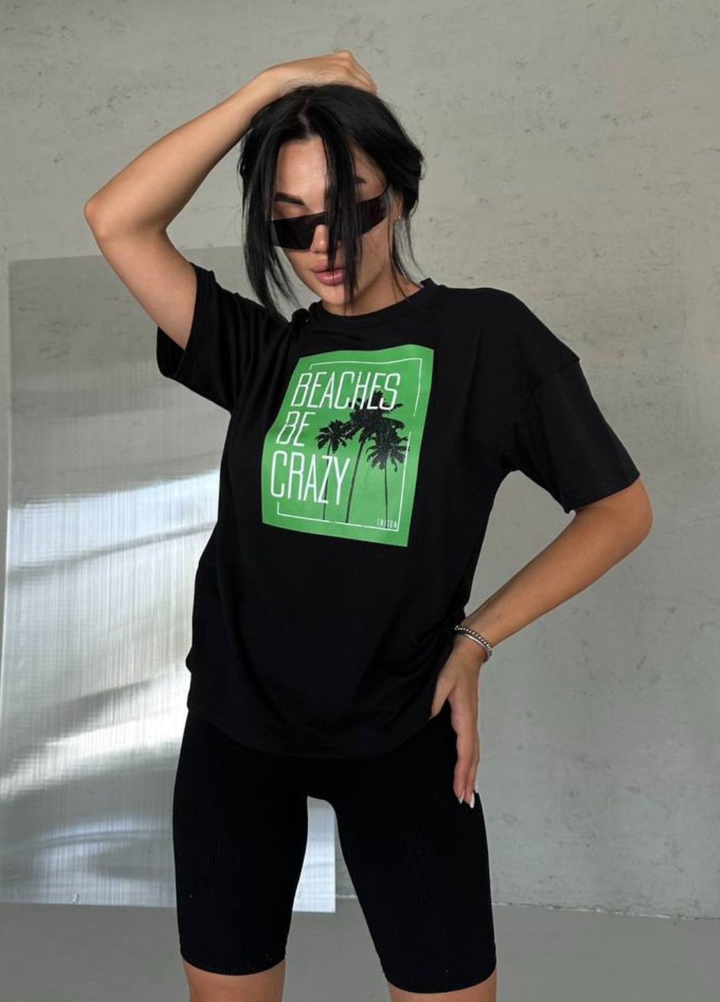 Футболка оверсайз з принтом Україна - (302288346)