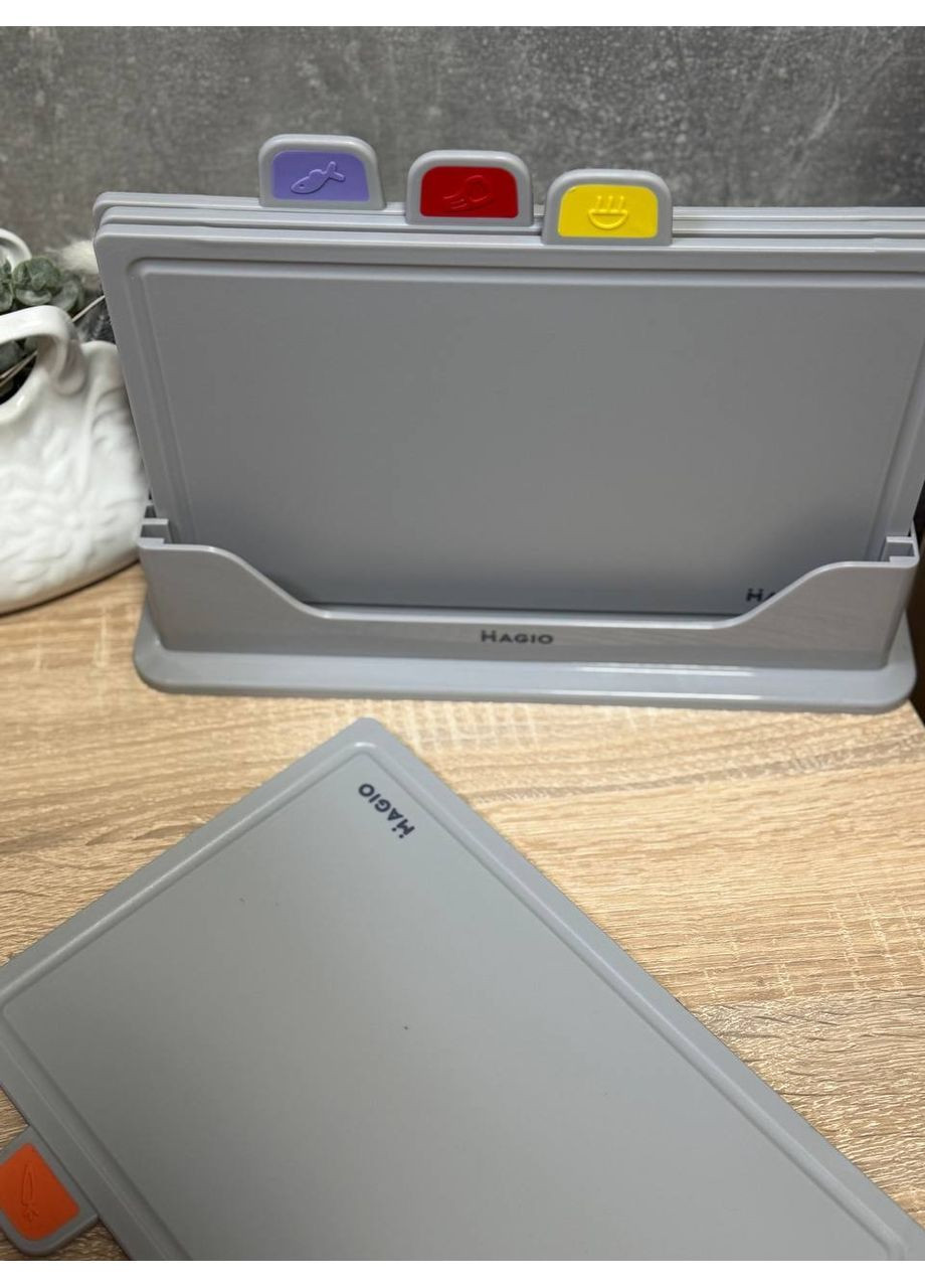 Набір обробних дощок MG-1132 на підставці 5 предметів Сірий Magio (367108922)