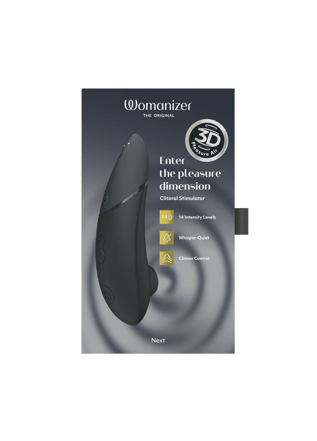 Вакуумний кліторальний стимулятор Next Black, 3D Pleasure Air, 14 рівнів інтенсивності Womanizer (369948119)