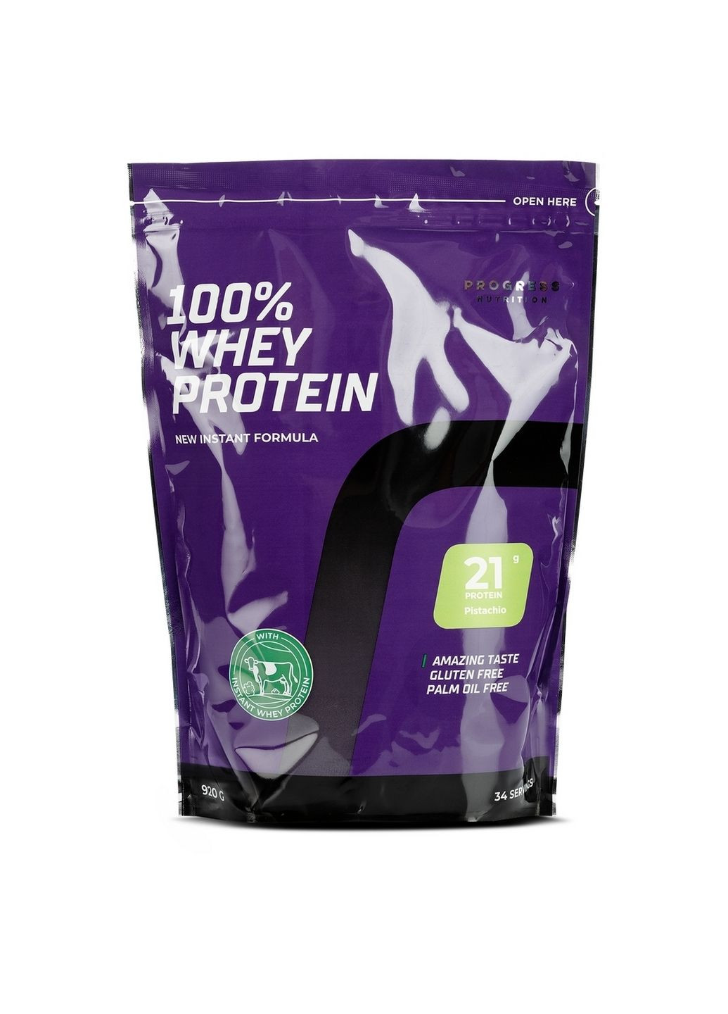 Протеїн 100% Whey Protein, 920 грам Фісташка Progress Nutrition (293477632)