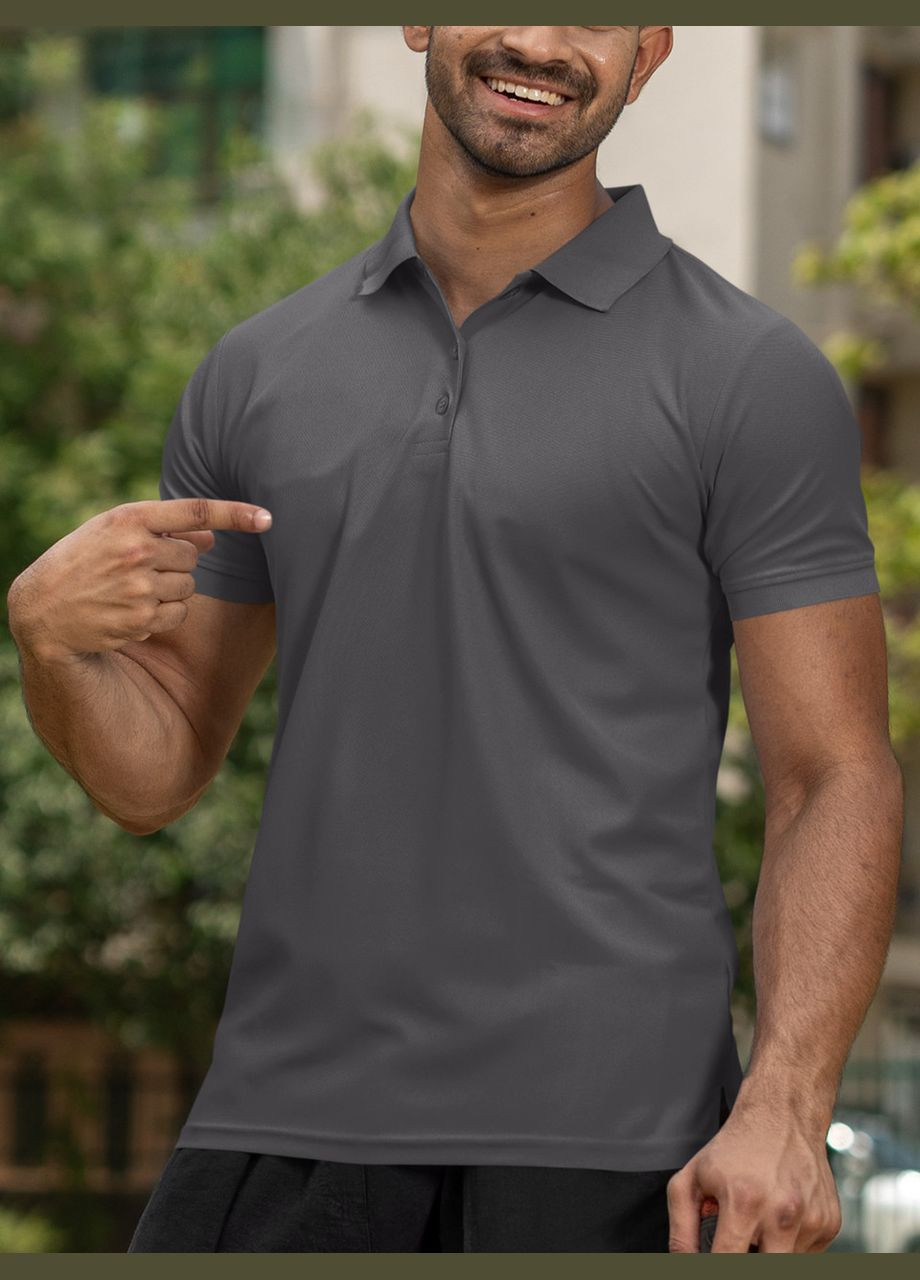 Серая футболка-мужская футболка-поло для мужчин Mishe однотонная