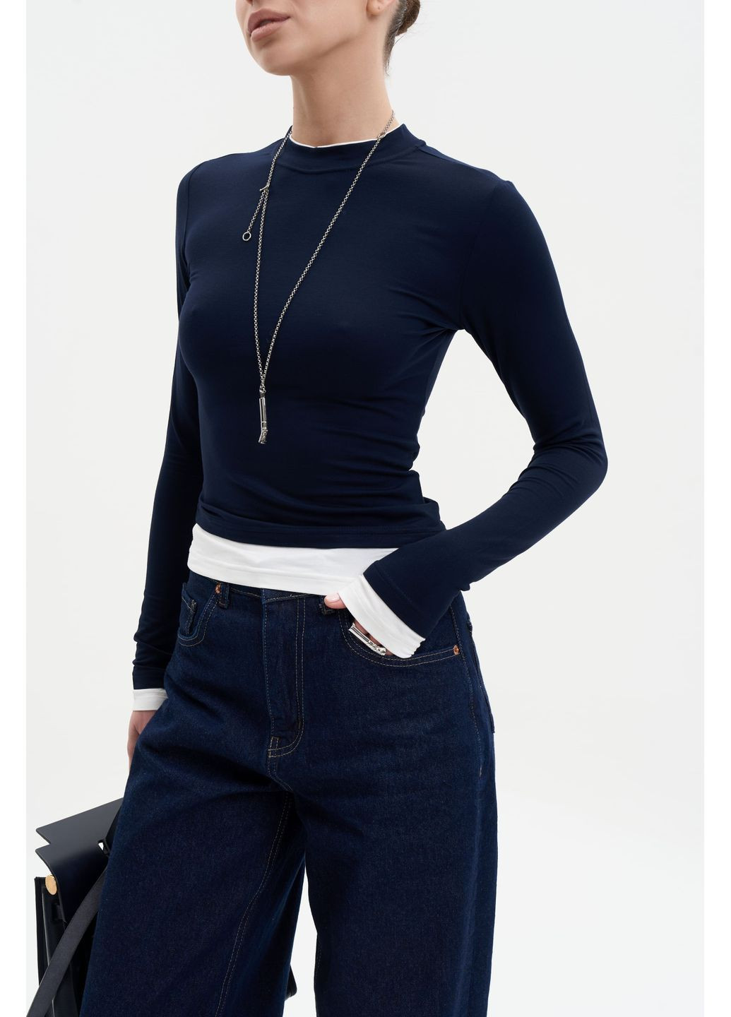 ЛОНГСЛІВ З КОНТРАСТНИМИ ВСТАВКАМИ Twice (370777584)