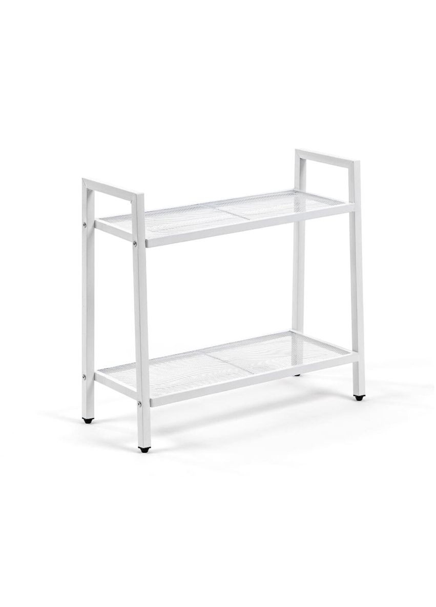 Стелаж-етажерка двоярусний з металу 60х26х60см Білий SW-00002102 Sticker Wall (370792907)