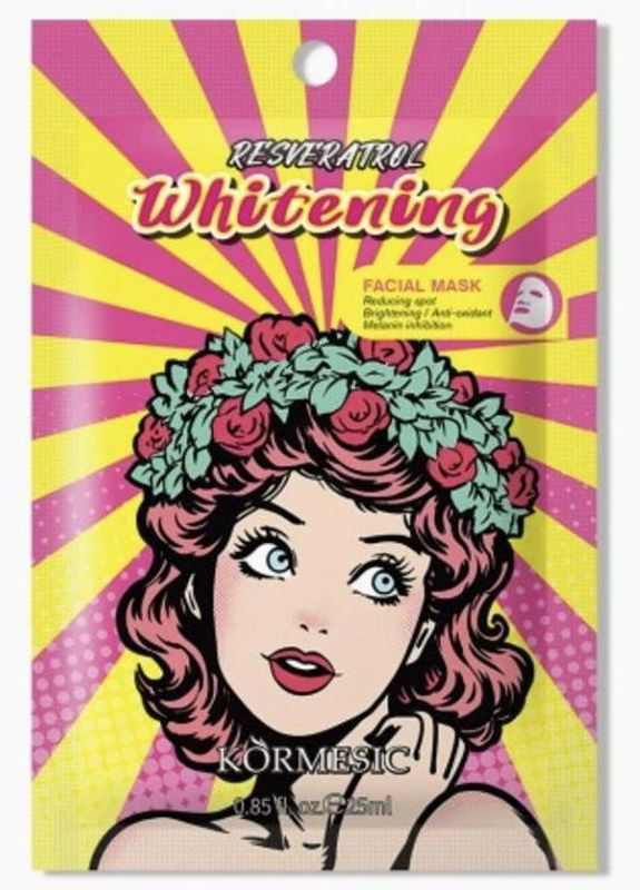 Маска для обличчя з ресвератролом KORMESIC Resveratrol Whitening Mask 25 мл No Brand (335868521)