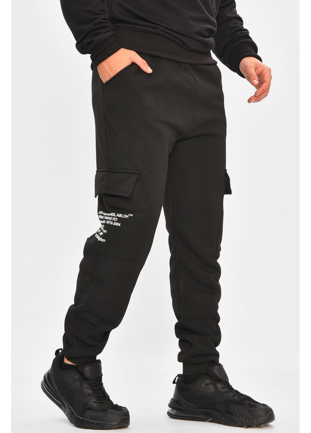 Черные спортивные демисезонные прямые брюки Let's Shop