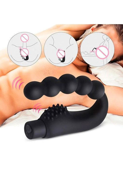 Анальная пробка массажер простаты с вибрацией "Узкие шарики Roger Five" - Черный No Brand (367624448)