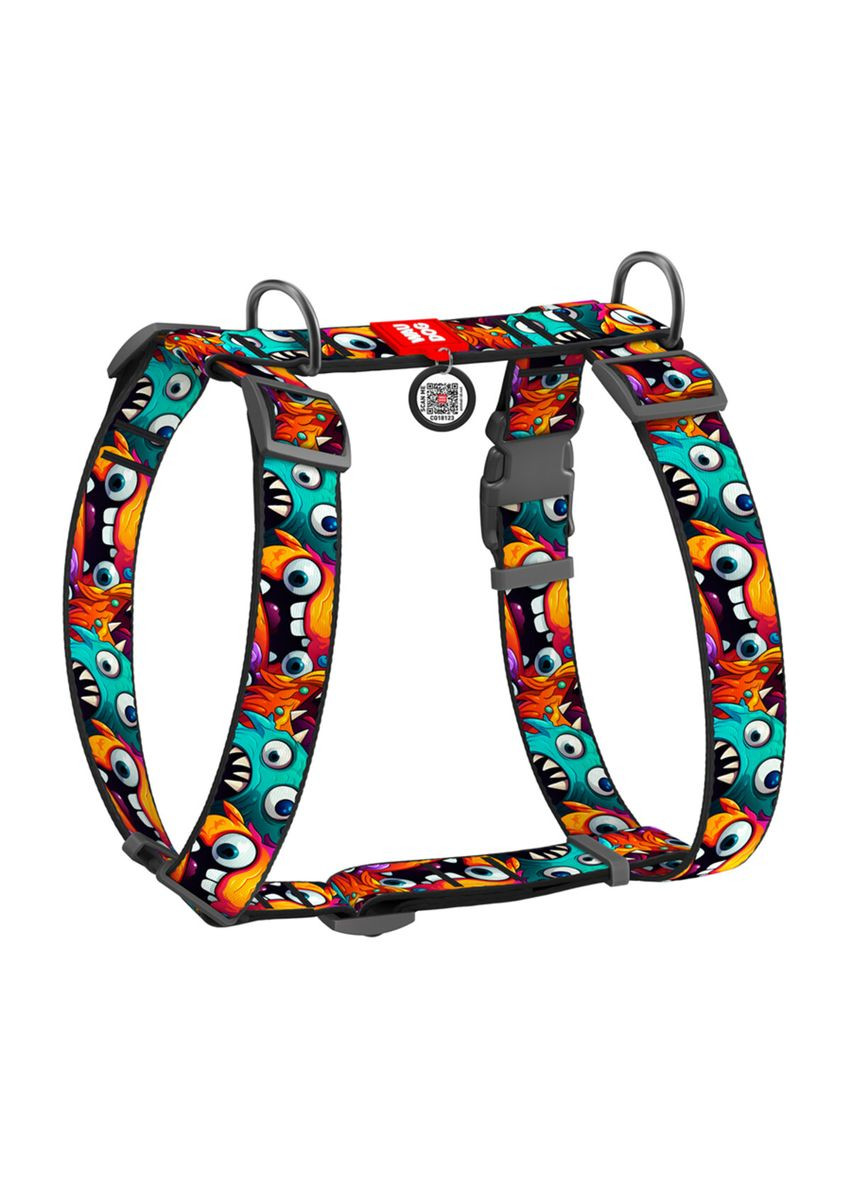 Шлей для собак анатомический H-образный Nylon с QR-паспортом, XL, Ш 35 мм, А 55-95 см, В 70-110 см WAUDOG (322642073)