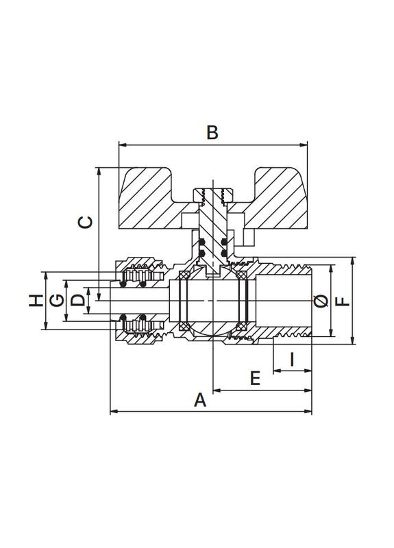 Кран шаровой EP.501 Wing 16x1/2M (EP6040) EUROPRODUCT (315506106)