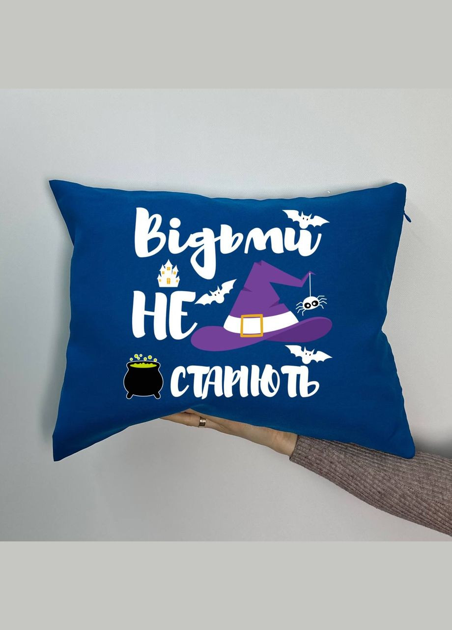 Подушка с габардиновым принтом Ведьмы не стареют, черная 35х45 (1038) Hand Made (362218317)