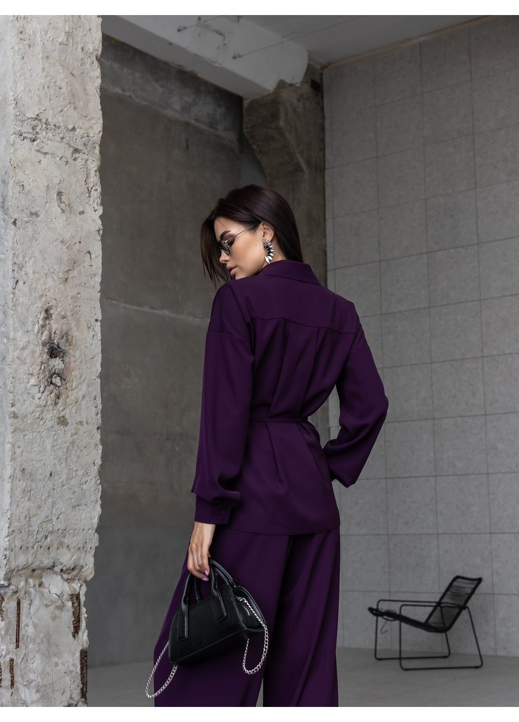 Жіночий однотонний костюм "Jade" (сорочка + брюки-палаццо) (td-2968720168029) TessDress (366090026)