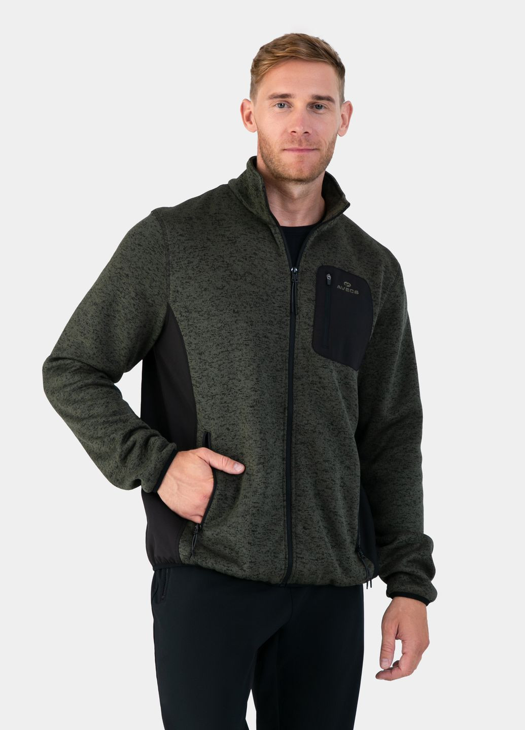 Кофта зелена з флісова з вставками "Soft shell" 3XL Avecs (330025374)