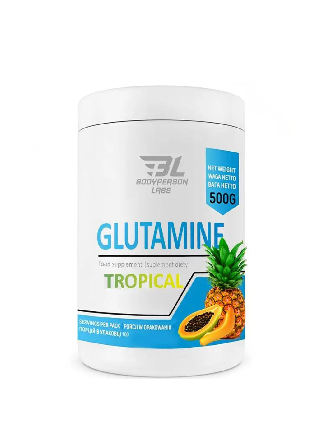 Glutamine - 500g Tropical L-глютамін Bodyperson Labs (285272724)