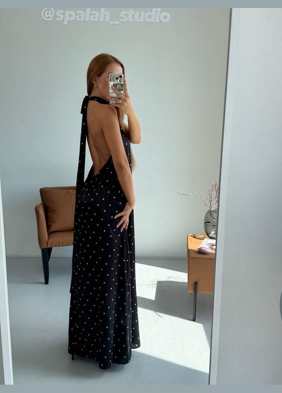 Чорно-білий вечірня жіноча сукня максі з шовку з відкритою спинкою з відкритою спиною MonCher