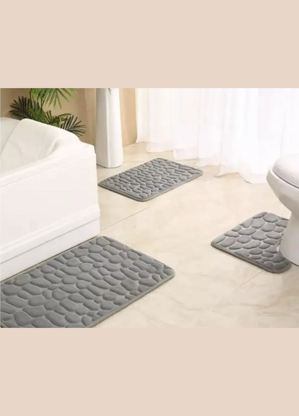 Набор ковриков в ванную и туалет No Brand stone premium (285814537)