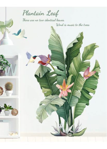 Вінілова інтер'єрна наклейка на стіну Бананове дерево яке квітне (лист 60 х 94 см) Б455-1 No Brand (302242510)