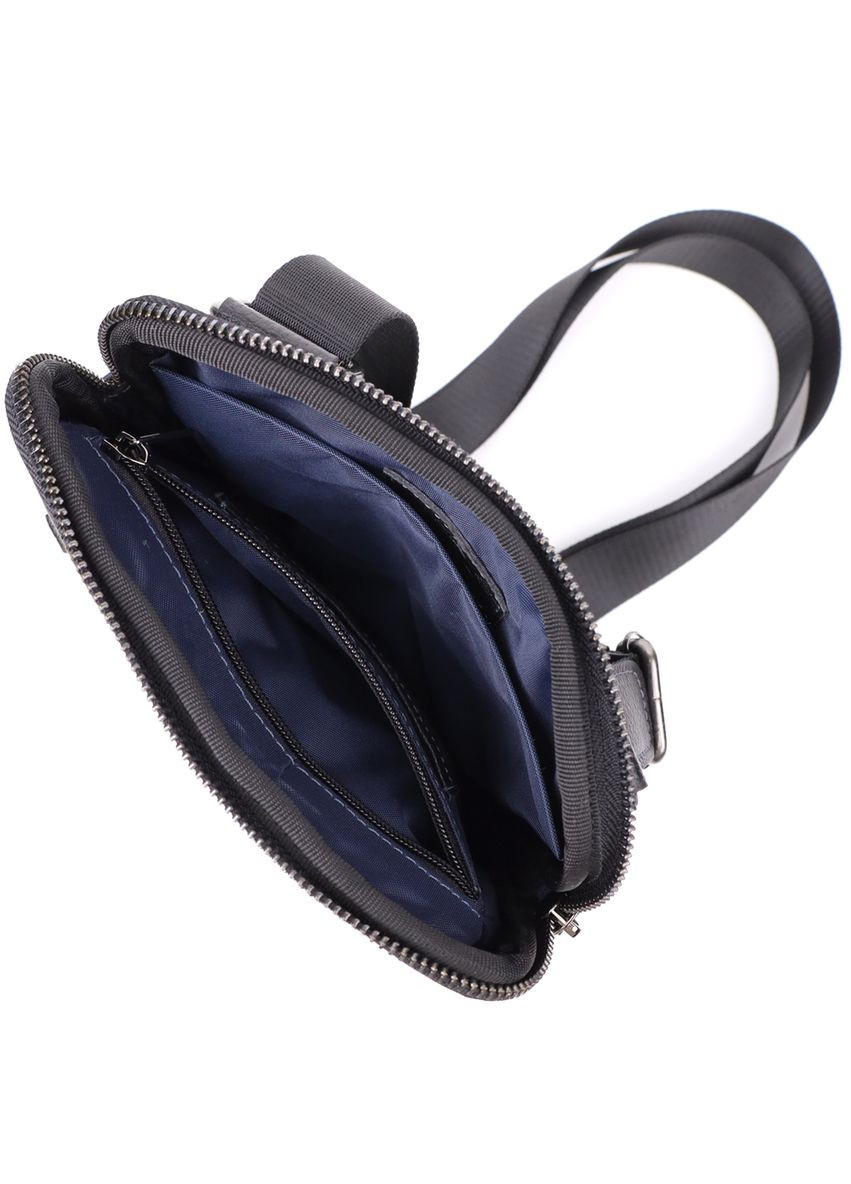 Сумка на плечо для мужчин из прочной зернистой кожи 23152 Черный Shvigel (362588733)