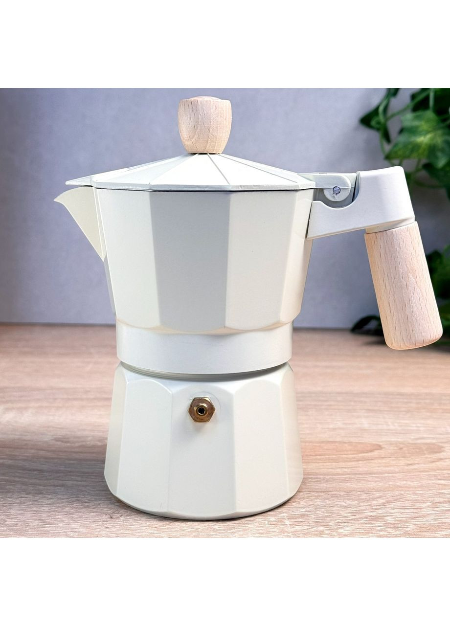 Гейзерна кавоварка алюміній 150 мл кремова GT-10063 Deli Gusto (369477917)