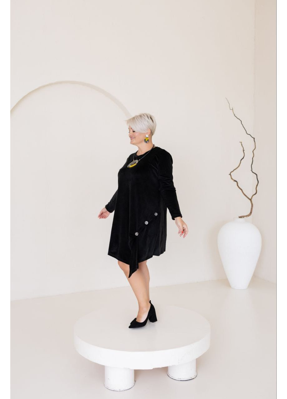 Чорна святковий, вечірня, ділова, кежуал сукня жіноча велюрова Style Point однотонна