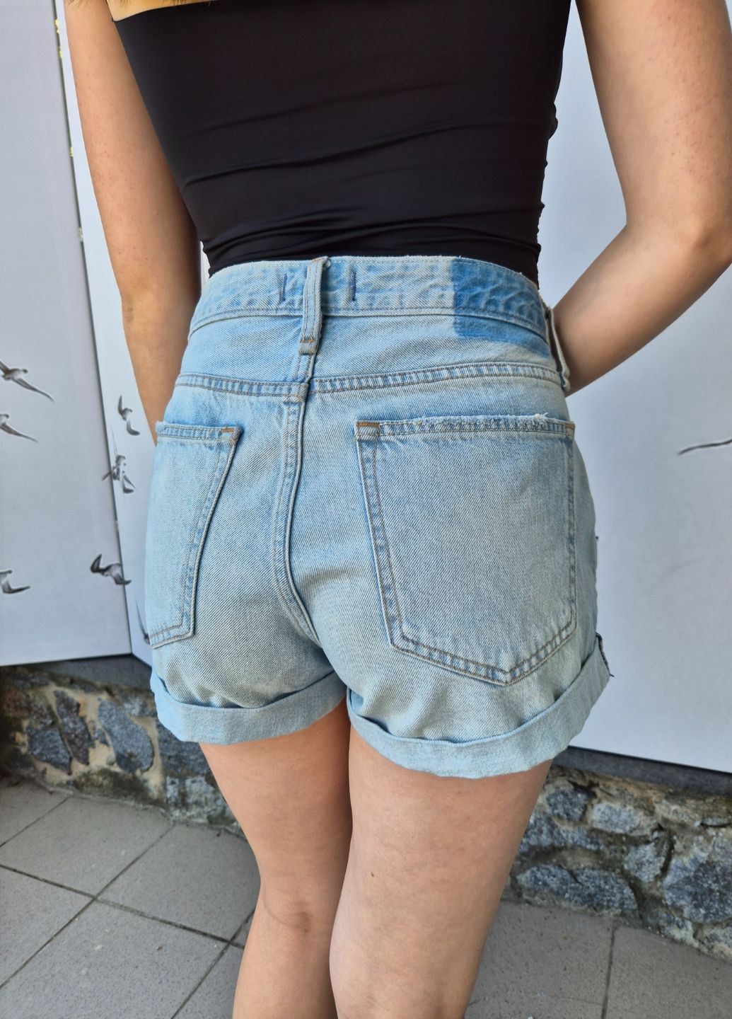 Шорты женские рваные джинсовые Abercrombie&Fitch No Brand (369444062)